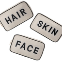 Uekeboag 3Pcs Canvas Chenille Letter Makeup Bag Set, Small Travel Washable Organizer Bag for Purse with Zipper, Cute Personalized Gift Pouch For Women and Girls(Hair Skin Face)