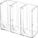 Suwimut Acrylic Coffee Cup and Lid Storage Organizer, 3 Compartment Disposable Paper Cup Dispenser Organizer, Clear Plastic Cups and Lids Holder for Kitchen Coffee Bar Shop Party Supplies