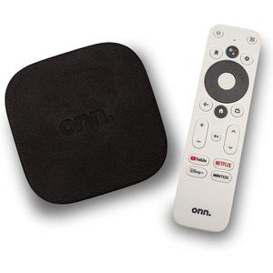 ONN Android TV 4K UHD Streaming Device with Voice Remote Control Google Assistant & High Speed HDMI Cable (100026240) Black