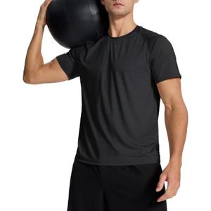 Men's Sun Protection Shirts Lightweight Athletic Quick Dry Rash Guard Cooling Tee (Large, Darkgrey)