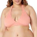 Amazon Essentials Women's Light-Support Tie Halter Bikini Swimsuit Top (Available in Plus Size) (Medium, Coral Pink)