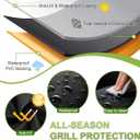 Grill Cover, 65 inch BBQ Grill Cover for Outdoor Grill, 420D Waterproof Fabric, UV & Fade Resistant, All-Weather Barbecue Gas Grill Cover with Handles, Straps & Adjustable Drawstring