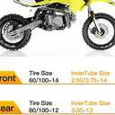 HIAORS 60/100-14 2.50-14 Dirt Bike Inner Tube Replacement for 110cc 125cc 150cc CRF70 CRF110 XR70 TTR90 KLX110 PW80 RM60 RM65 TaoTao SSR Apollo Coolster Motorcycle Off Road Pit Bikes Heavy Duty Parts
