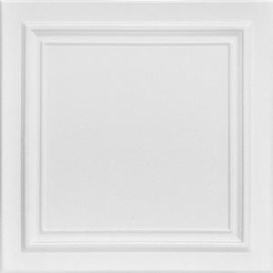LA MAISON CEILINGS R24 Line Art Foam Glue-up Ceiling Tile (21.6 sq. ft./Case), Pack of 8, Plain White