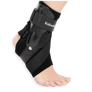 Ankle Brace with Side Stabilizers - Adjustable Ankle Support Sprained Ankle Brace for Ankle Sprained, Achilles Tendon, Plantar Fasciitis, Injury Recovery, Ankles Support for Running, Basketball, Football (Black, X-Large)