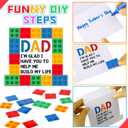 24 Sets DIY Father's Day Crafts for Kids Dad Brick Tabletop Decorating with Easel Instructions Craft Kit for Father's Day Classroom Activities Art Projects