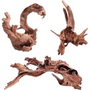 EFFIELER Natural Driftwood for Aquarium Decor  6-10 INCH Unique Size Real Wood Branches for Fish Tank, Reptile Habitat, Terrarium, Hermit Crab, Shrimp Tank,Safe for Aquatic Pets
