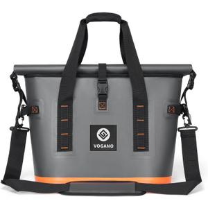 Vogano Waterproof and Leak-Proof Soft Cooler Bag,12H Cold Retention | 40 Can Portable Cooler Bag with Roll-Top Seal,With Five Ice Boxes,Ice Chest Suitable for Picnic,Convenience Stores,Dark Gray 