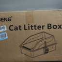 Stainless Steel Cat Litter Box, Extra Large XL Odor Free Metal Litter Box with High Sides Lid, Open Top Litter Pan Include Scoop Easy Cleaning Kitty Cat Box Anti-Urine Leakage, Non-Sticky