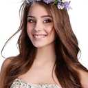 AWAYTR Flower Crowns for Women Flower Headband Adjusatble Flower Girl Headpiece Headband Fairy Crown for Bridal Wedding Festival Party Photo (Purple + White)