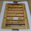 14" Compact Teak Shower Stool with Shelf & Handle - Waterproof, Non-Slip Bath Bench for Small Bathrooms/Outdoor Use, 300 lbs Capacity (Patented) (14"W x 10" Dx 17"H)