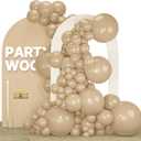 PartyWoo Cream Balloons 140 pcs Different Sizes of 18 12 10 5 Inch Beige Ivory Nude Neutral Boho Fall Latex Balloons for Graduation Birthday Baby Shower Jungle Theme Party Decorations Brown-F56