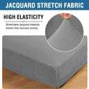 H.VERSAILTEX Super Stretch Individual Seat Cushion Covers - 3 Piece Sofa Cushion Covers in Dove, Thick Jacquard Textured Twill Fabric
