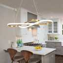 Gold 29.53in Dimmable Modern LED Pendant Chandelier | Height adjustable design, remote control included, suitable for kitchen island, dining room indoor decorative lighting