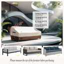 JinHrtoyi 3-Seater Outdoor Couch Cover, 79Wx38Dx35H inches Outdoor Furniture Covers Waterproof,100% Waterproof Heavy Duty Patio Furniture Covers,Beige&Brown Modern Style Outdoor Sofa Cover