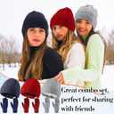 Liitrsh 18 Pcs Winter Warm Beanie Hats and Touch Screen Gloves Bulk Slouchy Beanie Hat Fleece Lined Skull Caps for Men Women (Bright Color)
