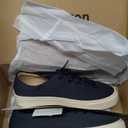 Amazon Essentials Womens Casual Lace Up Platform Sneakers (9, Navy)