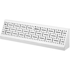 Landhoow 1 Pack 18 Inch Baseboard Register Vent Covers, Modern Decorative Steel Vent Cover with Adjustable Airflow Lever, Heavy Duty White Floor Wall Register for Replacement Home Upgrade