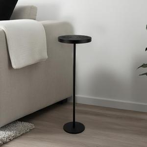 COVLON Metal Drink Table, Black Side Table, Modern Martini Table Small End Table for Small Spaces, Living Room, Sofa Couch, Patio, Black