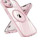 SUCGLES for iPhone 15 Plus Case with MagSafe, N56 Ultra Strong Magnet, 12FT Drop Protection, Anti-Yellowing, Magnetic Slim Phone Case, Pink