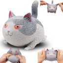 Squishy Fidget Sensory Stress Cat-Shaped Toys for Children Adults Teens Kids, Decompression Squeeze Relief Calming Toys for Kids and Adults,Anxiety Relief (Gray)