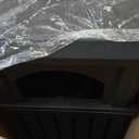 BEAMNOVA Trash Can Outdoor Top Tray Matte Black Stainless Steel Commercial Garbage Enclosure with Locking Lid Heavy Duty Industrial Yard Garage Waste Container, 35.5 * 15.8 * 15.8 in