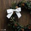 2 x LaRibbons 12 Pack Ivory Velvet Christmas Bows for Gift Wrapping, 4" x 3.74" Decorative Velvet Gift Bows with Twist Tie for Presents, Tree, Wreath & Holiday Decorations