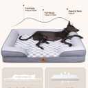 KSIIA Waterproof Dog Bed Orthopedic for Medium Senior Dog Couch with Sides, Extra Thick Supportive Pet Bed Sofa with Soft Plush Cover and Non-Slip Bottom, 36 x 27 Inch, Blue