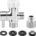 Bidet T Adapter with Shut off Valve, 3 Way T Valve for Bidet (7/8 x 7/8 x G1/2 or 3/8"), T Valve for Handheld Toilet Bidet, Tee Connector Bidet Attachment for Toilet