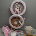 Bixike Girls Bike with Basket for Toddlers and Kids, Pink & White, 16 Inch With Doll Seat With Training Wheels & Doll Seat, 20 Inch with Kickstand & Rear Rack, Princess Style Bicycle for Gift.
