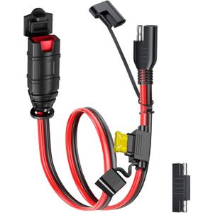 SAE Extension Cord Compatible with NOCO Genius Smart Battery Chargers, 16AWG SAE Adapter with 20A Fuse Waterproof Plugs, SAE Connector Cable for Motorcycle/ATV/UTV/Auto/Car (1FT)