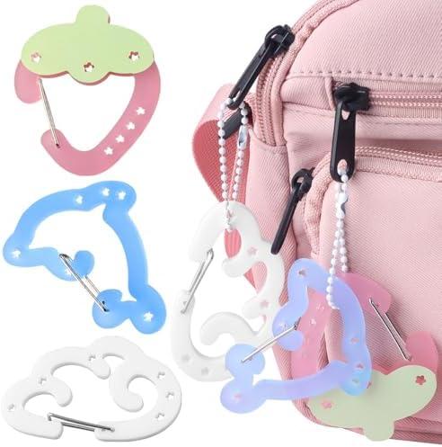 Hollow Blue Dolphin White Cloud Pink Strawberry Cute Carabiner Clip Kawaii Carabiner Keychain Clip Fruit Animal Star Hole Acrylic Key Chain Hooks Carabiners Y2K Keychain Holder Keychain Accessories