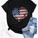 Women American Flag Shirts USA Flag Stars Stripes Graphic Blouse Patriotic Shirt 4th of July T Shirt Summer Tops Tee 10