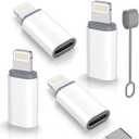 USB C Type C to Lightning Adapter MFi Certified 4 Pack 27W Fast Charging Support Data Sync,Lightning to USB Type C Cable Adapter for iPhone/iPad/for Airpods,with Anti-Lost Loop,Not for Audio/OTG