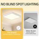 18 Inch LED Flush Mount Ceiling Light, White Ceiling Light Fixture with Side Light, 50W,4500LM, 2700K/4000K/6000K CCT Selectable, Square Lamp for Bathroom, Closet, Kitchen, Hallway, Bathroom