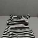 Verdusa Women's 2 Piece Striped Set Off The Shoulder Crop Tops and Mini Shorts Two Piece Going Out Vacation Outfits (Medium, Black)