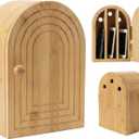 Bamboo Cell Phone Lock Box, Phone Locker for Family Time, Phones Safe Device Lock Box for Families, Bamboo Phones Jail Storage Holder with Charging Holes