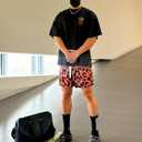 BOOMLEMON Mens Mesh Graphic Print Shorts Casual Workout Cool Shorts Gym Basketball Running Short Pants (XL)
