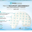 QuickChange Men's Incontinence Wrap, Maximum Absorbency, One-Size, 25 Count, White