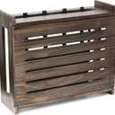 Wooden WiFi Router Storage Box - Standard Wall Mountable Decorative Modem Shelf Hider Cover with Cable Management System - Home Organization Solution for Routers Up to 11" Tall - Espresso Brown