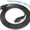 3 Pack 10FT Long 3 Prong TV Power Cord, NEMA 5-15P to C5 (Mickey Mous) Power Cord Cable Replacement for LG LCD LED Smart TV 39LN5700 47LB6100 50LN5200 60LN5400 65LB6190