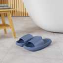 welltree Slides for Women Men Pillow Slippers Non-Slip Bathroom Shower Sandals Soft Thick Sole Indoor and Outdoor Slides,Navy blue,7.5-8.5 Women/6-7 Men