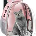 Cat Carrier Backpack, Pet Carrier Backpack Front Pack for Small Medium Cat Puppy Dog Carrier Backpack Bag Space Capsule, Airline-Approved Pet Carrier for Travel Hiking Walking Camping (Pink)