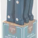 Core Kitchen Set of 6 Colorful Kitchen Steak Knives - 4.5" Blade - Sapphire