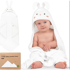 KeaBabies Hooded Baby Towel for Newborn  Viscose Derived from Bamboo Large Baby Bath Towels with Hood for Boys, Girls, Toddler, Extra Absorbent & Soft Newborn Bath Essentials (Bunny, Regular)
