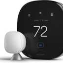 ecobee Smart Thermostat Premium with Smart Sensor and Air Quality Monitor - Programmable Wifi Thermostat - Works with Siri, Alexa, Google Assistant, Black