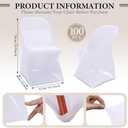 Newwiee Spandex Stretch Folding Chair Covers Bulk Fitted Universal Chair Protector Pack Removable Washable for Wedding Party Dining Banquet Event(White,100 Pcs)
