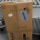 VASAGLE Narrow Storage Cabinet, Slim Floor Cabinet with Sliding Doors, Toilet Paper Holder and Brush Compartment, for Bathroom and Living Room, 7.9 x 23.6 x 31.5 Inches, Cloud White UBBC752W01