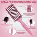 3 x Curl Defining Brush, Curly Hair Brush, 1PC Brush for Shaping and Combing Women's and Men's Curls to Reduce Pulling Frizz (Pink)