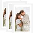 YESKAY 11x17 Picture Frame 3 Pack - White Poster Frame Display Pictures 9x15 with Mat or 11 x 17 Without Mat for Wall Hanging Horizontal and Vertical